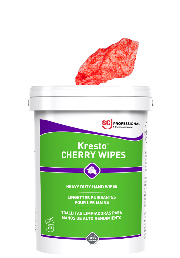 Kresto Heavy Duty Cherry Hand Cleaning Wipes CS/6x70CT.